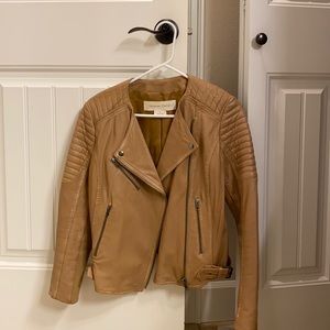 Treasure & Bond Tan Moto Jacket Soft Leather Small